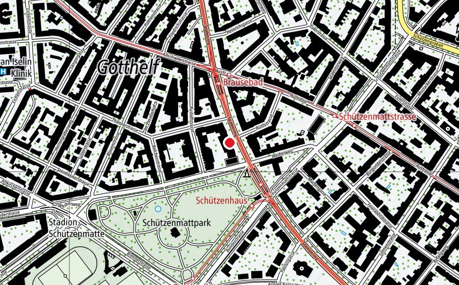 Carte indiquant l’emplacement de Tagesstruktur Spalenring (École enfantine)