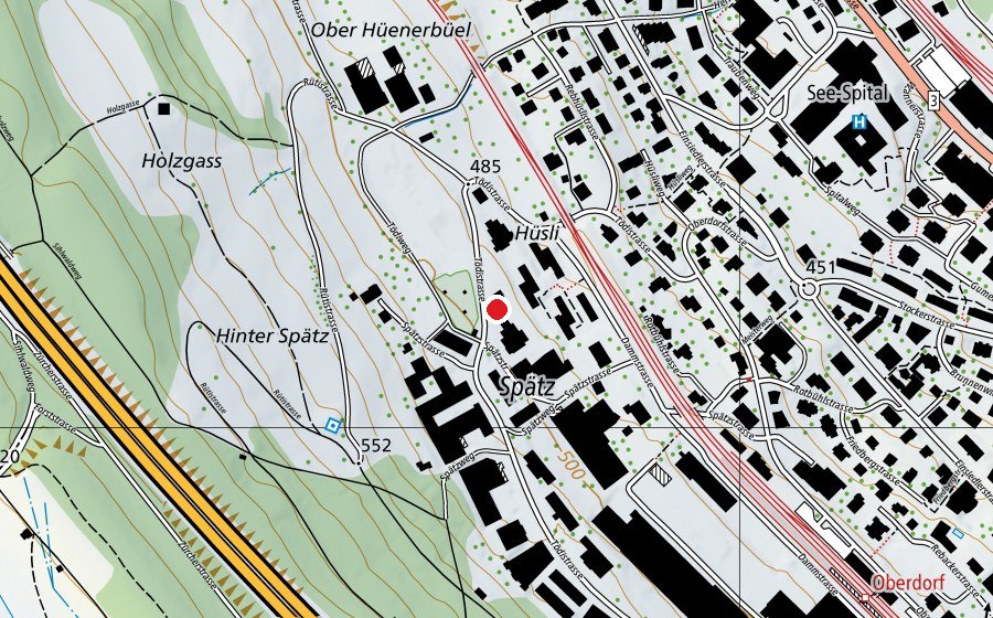 Map showing the location of Tödi 1 (Kindergarten)