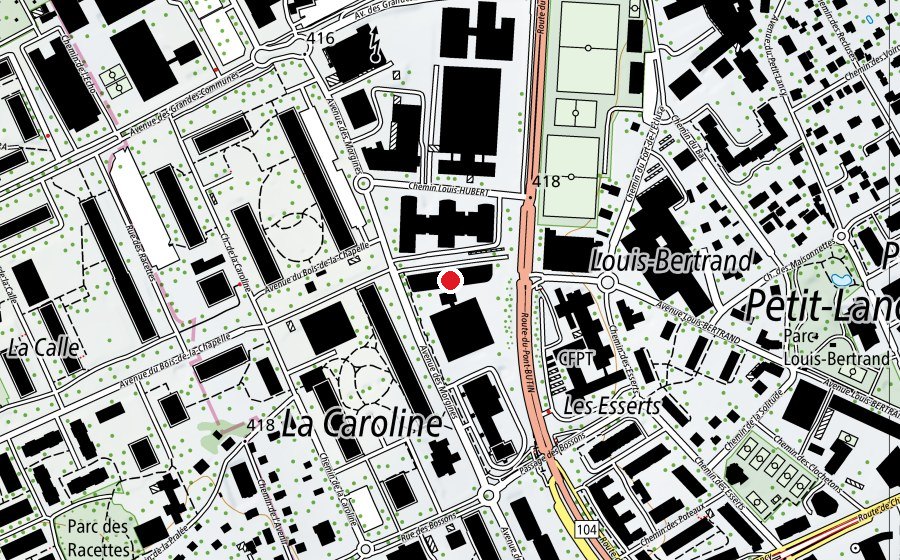 Carte indiquant l’emplacement de Tot'up (École enfantine)