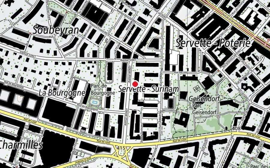 Map showing the location of Tournesol (Kindergarten)