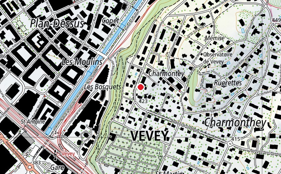 Carte indiquant l’emplacement de UAP Charmontey (École enfantine)
