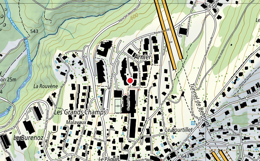 Map showing the location of UAPE d'Arnier (Kindergarten)