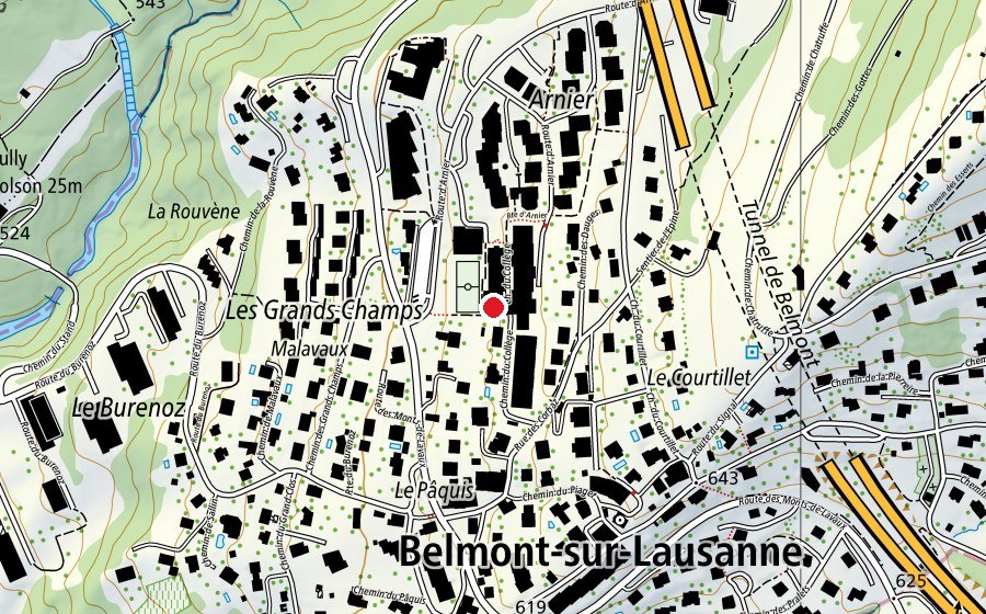 Carte indiquant l’emplacement de UAPE du Collège (École enfantine)
