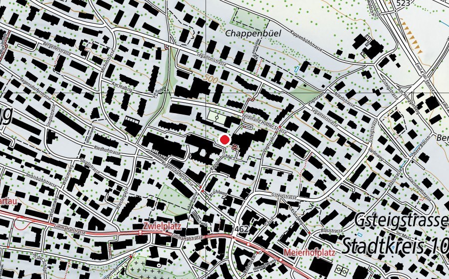Mappa con la posizione di Vogtsrain Kindergarten 1 (Scuola dell’infanzia)