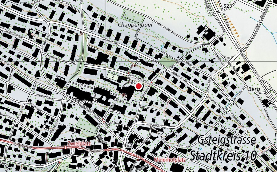 Karte mit dem Standort von Vogtsrain Kindergarten 3 (Kindergarten)