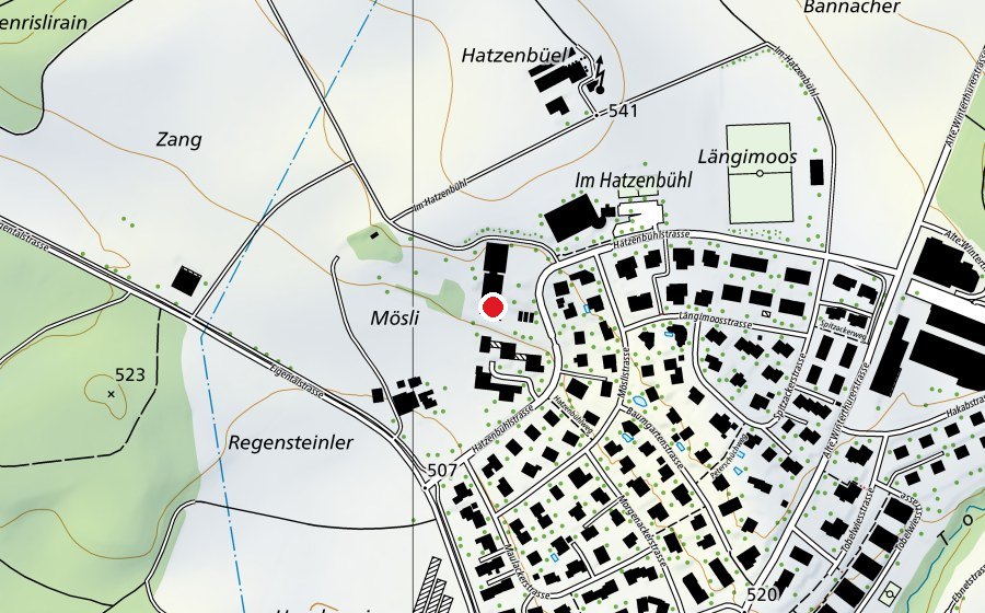 Map showing the location of Waldkindergarten (Kindergarten)