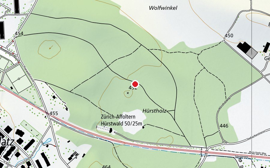 Mappa con la posizione di Waldspielgruppe Hürstzwergli (Scuola dell’infanzia)