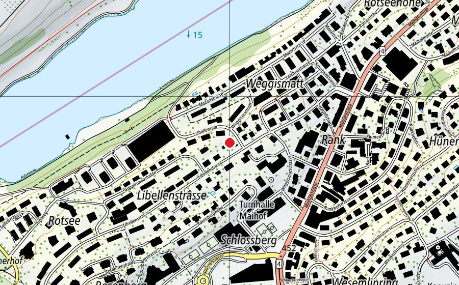 Map showing the location of Weggismatt (Kindergarten)