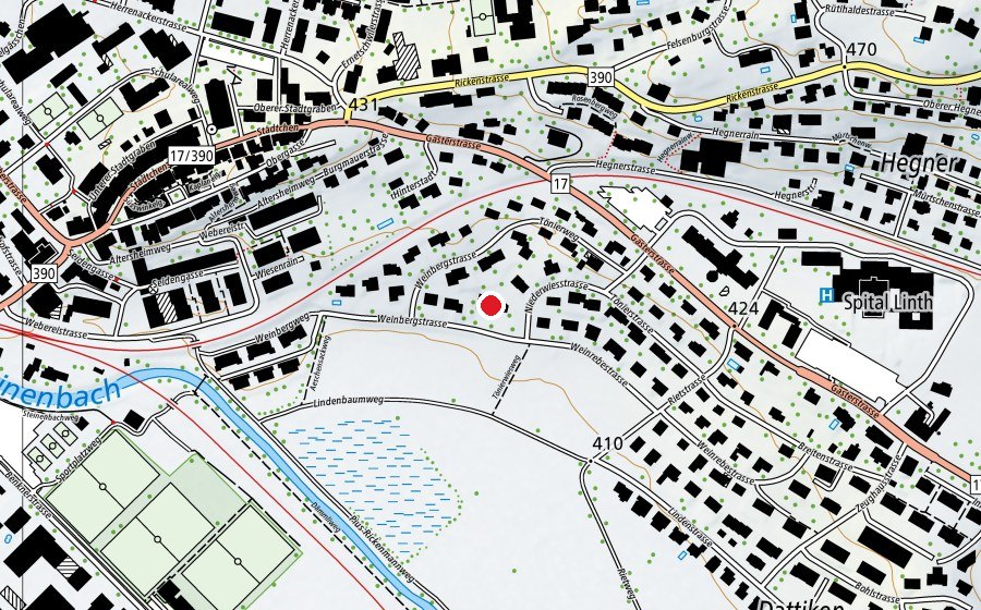 Map showing the location of Weinberg (Kindergarten)