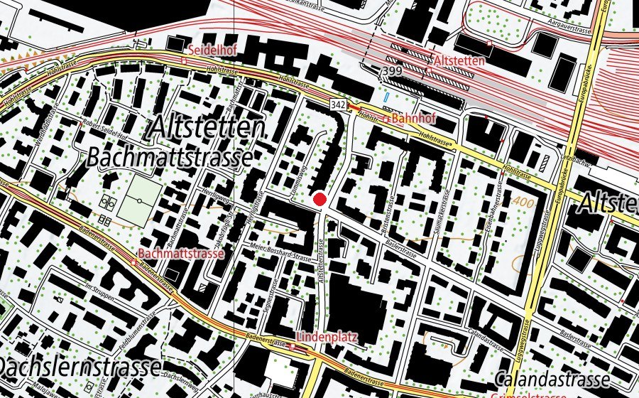 Carte indiquant l’emplacement de Zentrum ELCH Altstetten (École enfantine)