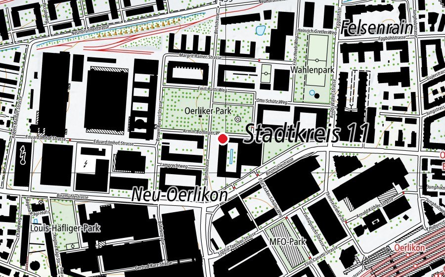 Map showing the location of ABB Kinderkrippe Mupfelchischte (Childcare)
