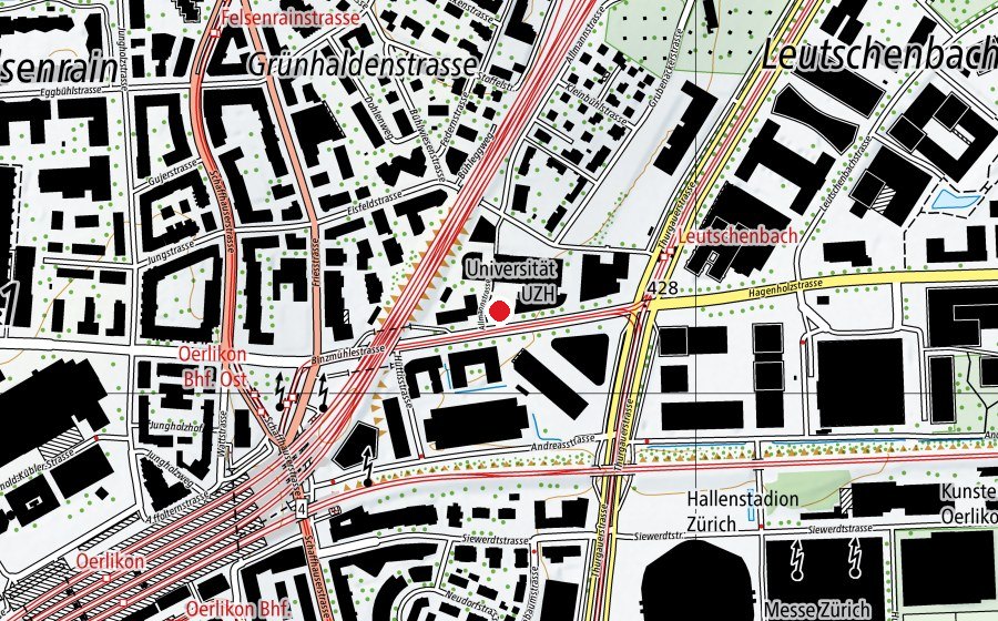Carte indiquant l’emplacement de ABB Kinderkrippe Zwärgehuus (Crèche)