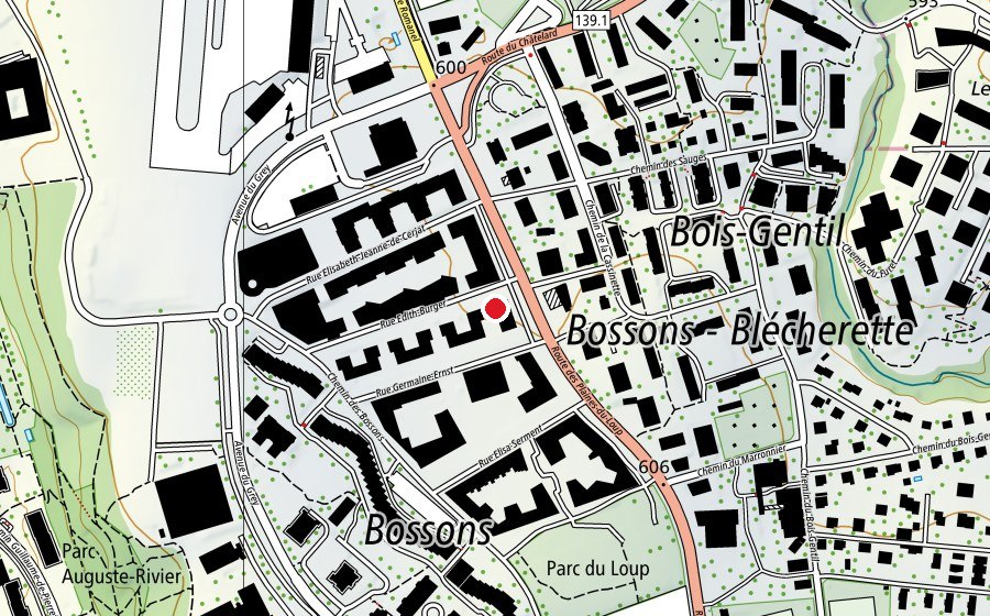 Carte indiquant l’emplacement de APEMS Blécherette (Crèche)