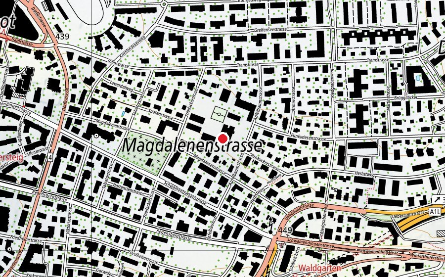 Map showing the location of Apfelbaum 2-3-4-5 (Mittag-/Abendhort) (Childcare)