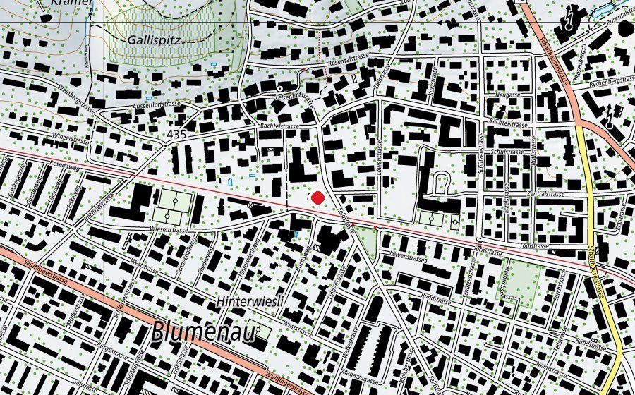 Map showing the location of Betreuung Feldstrasse (Childcare)