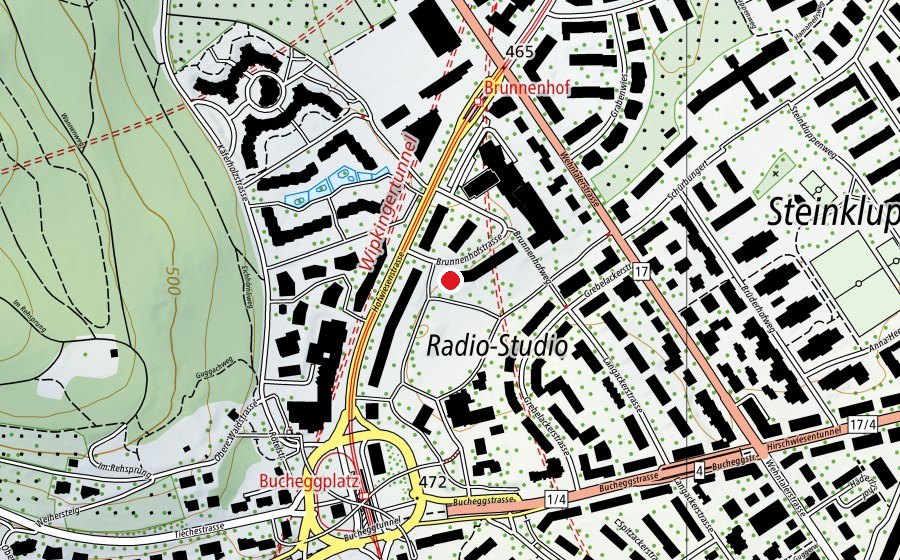 Mappa con la posizione di Brunnenhof Morgentisch, Mittag-/Abendhort (Asilo nido)