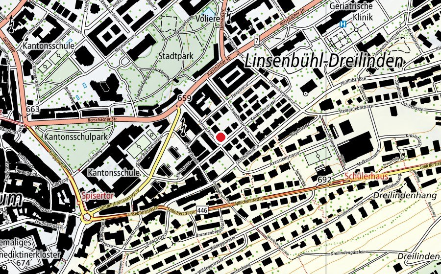 Mappa con la posizione di Chinderhuus Sternacker (Asilo nido)