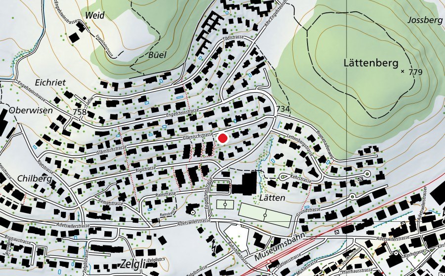 Carte indiquant l’emplacement de Chinderhuus Triangel (Crèche)
