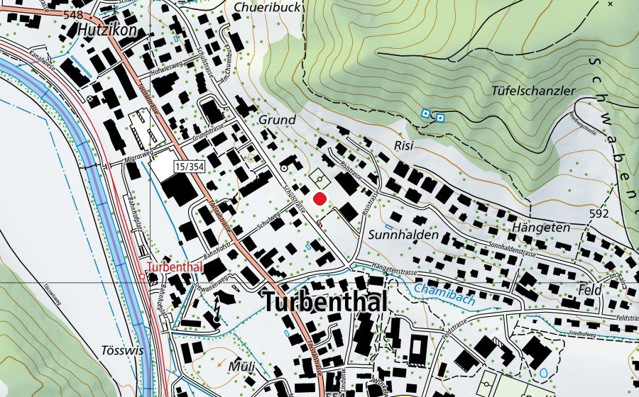 Karte mit dem Standort von Chinderhuus Turbenthal (Kindertagesstätte)