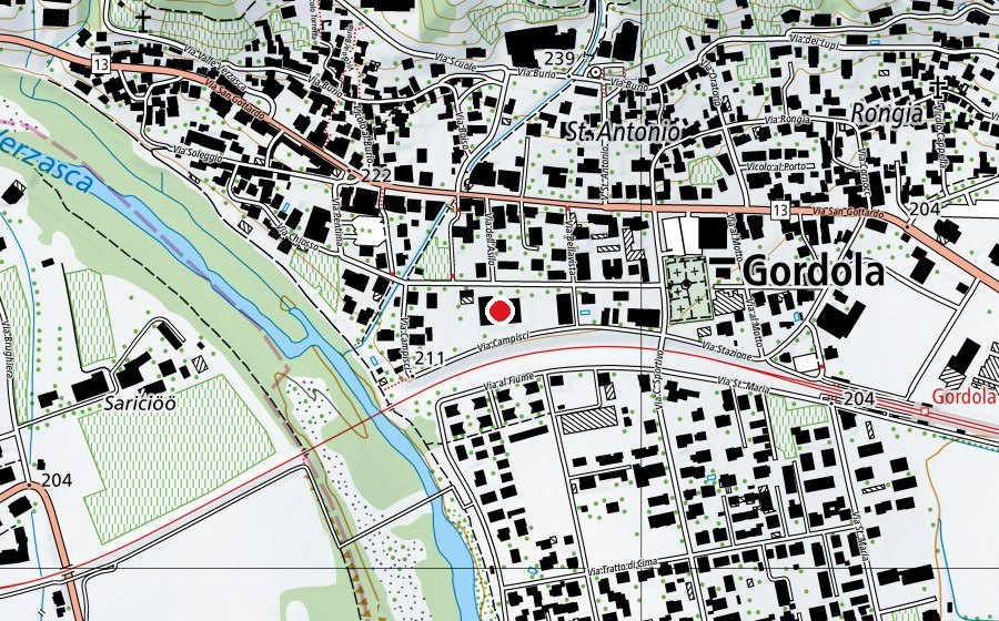Carte indiquant l’emplacement de comune gordola scuole dell'infanzia (Crèche)