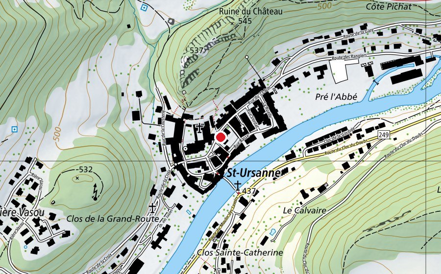 Karte mit dem Standort von Crèche les Doudoubs (Kindertagesstätte)