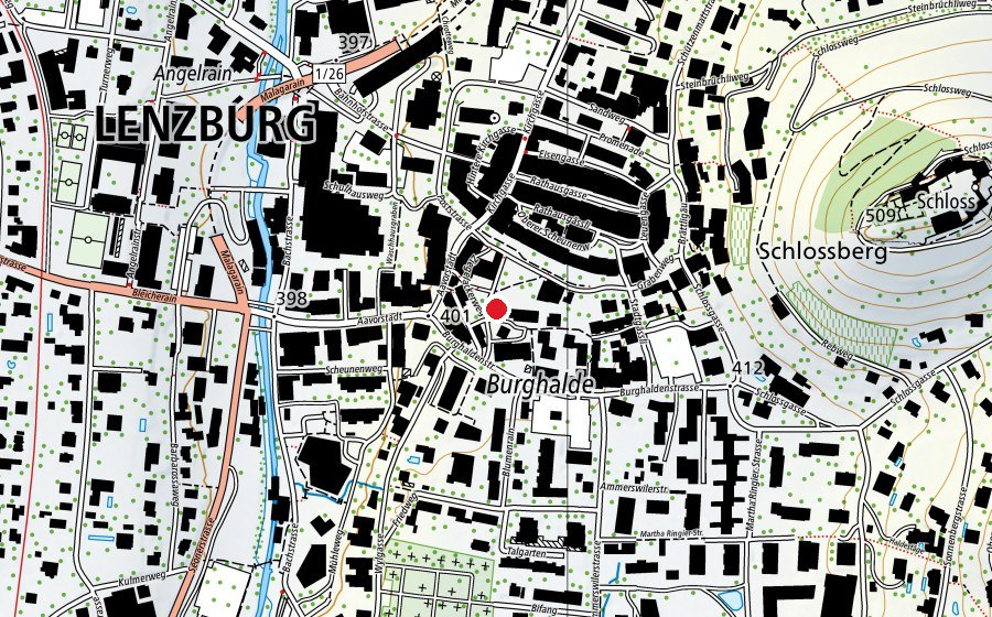 Carte indiquant l’emplacement de Drachenäscht (Crèche)