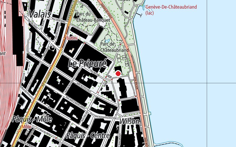 Map showing the location of Espace de vie enfantine Carfagni-Chateaubriand (Childcare)