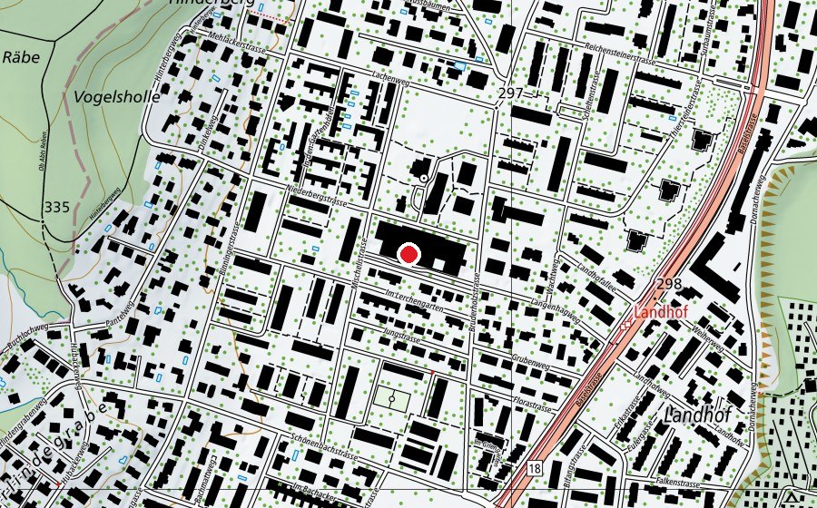 Map showing the location of familea Kita Mischeli Center Reinach (Childcare)