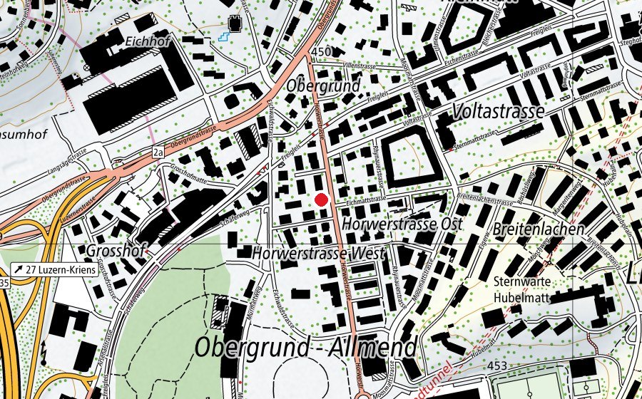 Carte indiquant l’emplacement de Frohheim (Crèche)