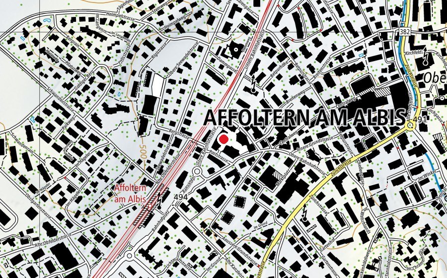 Map showing the location of Fugu Kinderkrippe (Childcare)