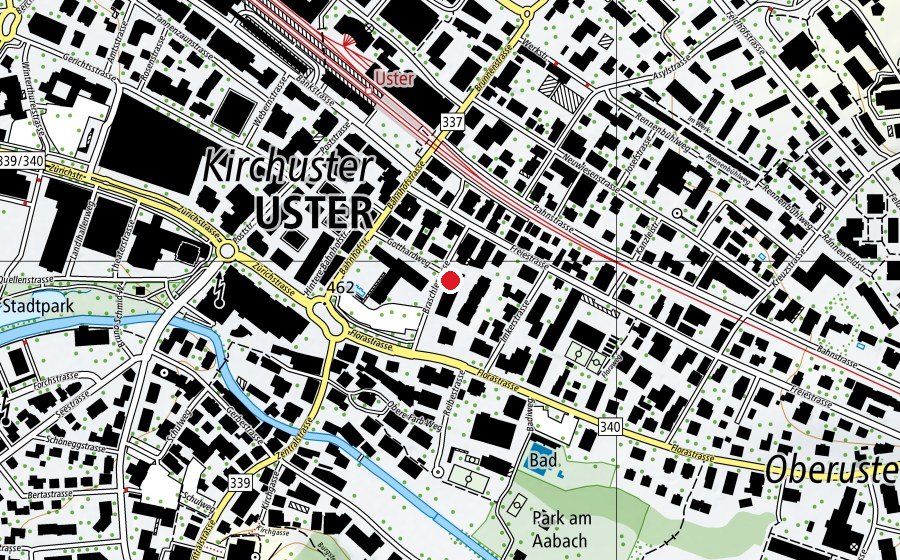 Karte mit dem Standort von Fugu Kinderkrippe Uster (Kindertagesstätte)