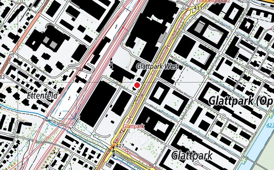 Carte indiquant l’emplacement de globegarden Glattpark (Crèche)