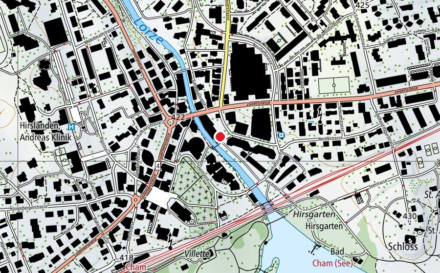 Map showing the location of Globegarden Kita - Zugerstrasse (Childcare)