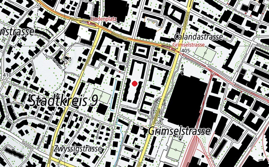 Carte indiquant l’emplacement de Grimselzwerge (Crèche)