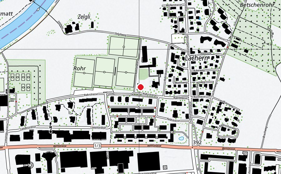 Carte indiquant l’emplacement de Hort Zelgli (Crèche)