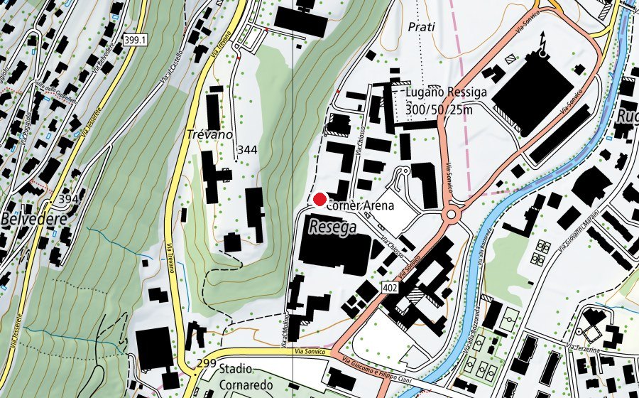 Carte indiquant l’emplacement de il Kamaleonte (Crèche)