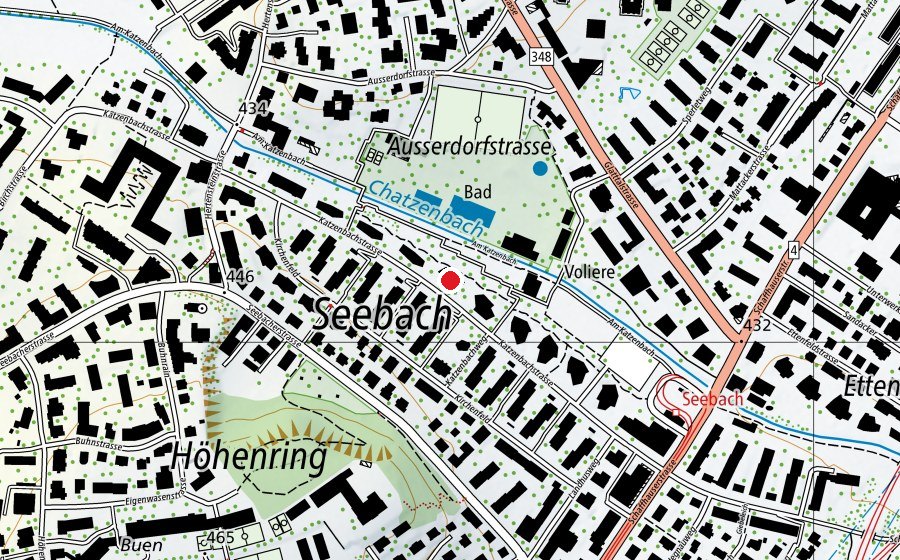 Karte mit dem Standort von Katzenbach I + II Morgen-Mittag-Abendhort (Kindertagesstätte)