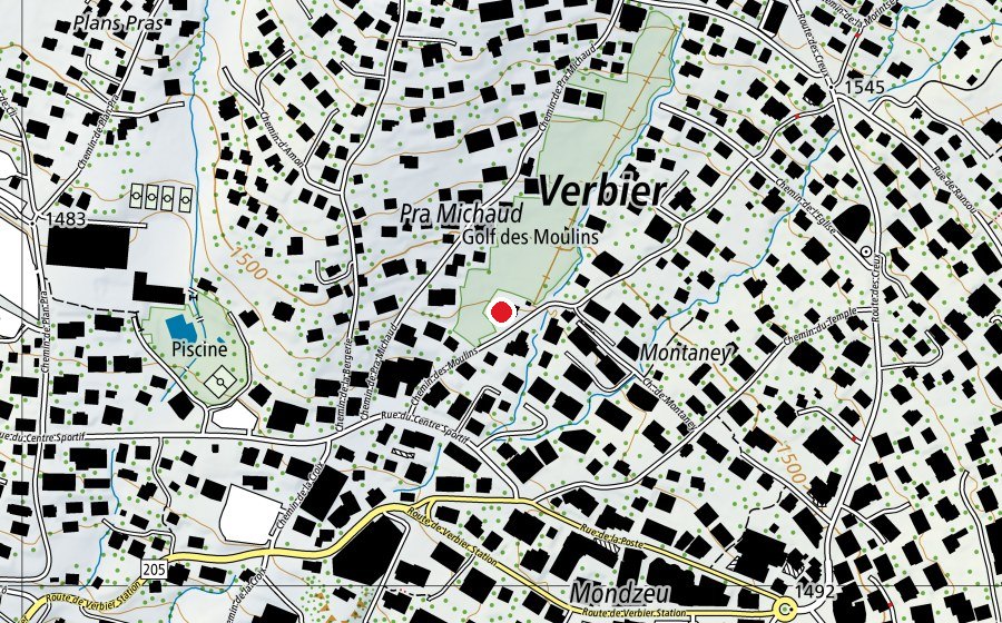 Carte indiquant l’emplacement de Kids Club & Baby Club Ecole Suisse de Ski (Crèche)