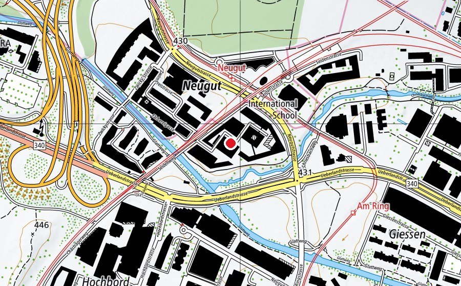 Mappa con la posizione di Kinder Loft Zwicky (Asilo nido)