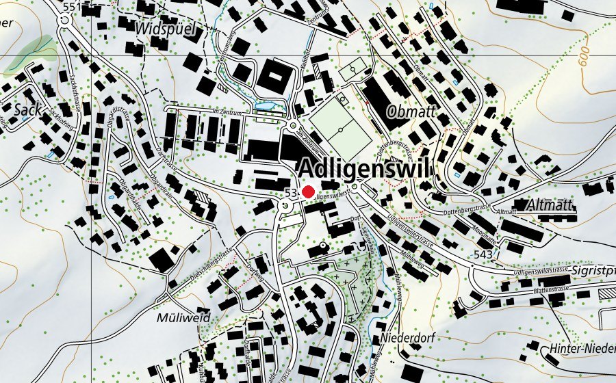 Mappa con la posizione di Kinder- und Jugendanimation Adligenswil OK-JAA (Asilo nido)