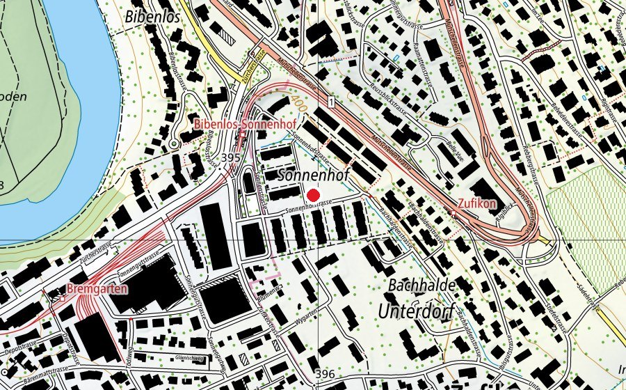 Carte indiquant l’emplacement de Kindergarten Sonnenhof (Crèche)
