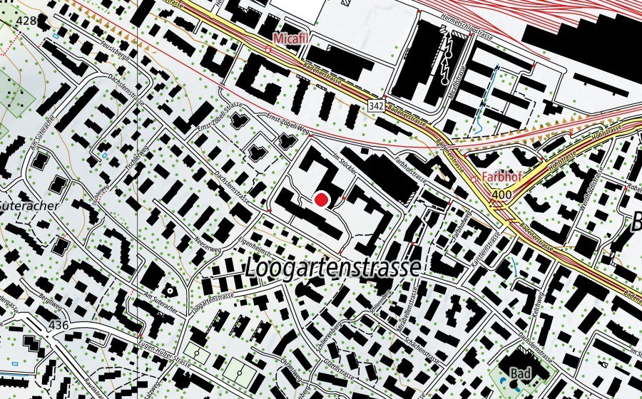 Carte indiquant l’emplacement de Kinderhort Chriesiweg 3 (Crèche)