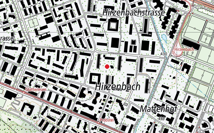 Carte indiquant l’emplacement de Kinderhort Grosswiesen 1 Mittag-Abend (Crèche)