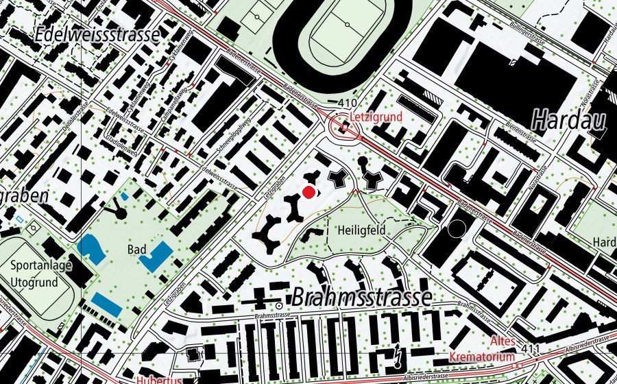 Carte indiquant l’emplacement de Kinderhort Heiligfeld - Mittag-Abend (Crèche)
