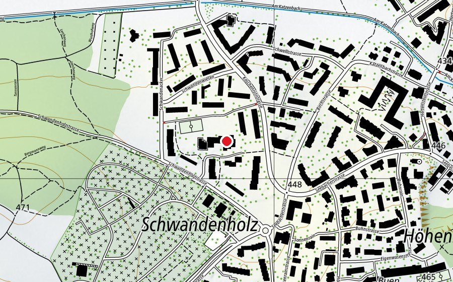 Map showing the location of Kinderhort Heumatt 3 (Childcare)