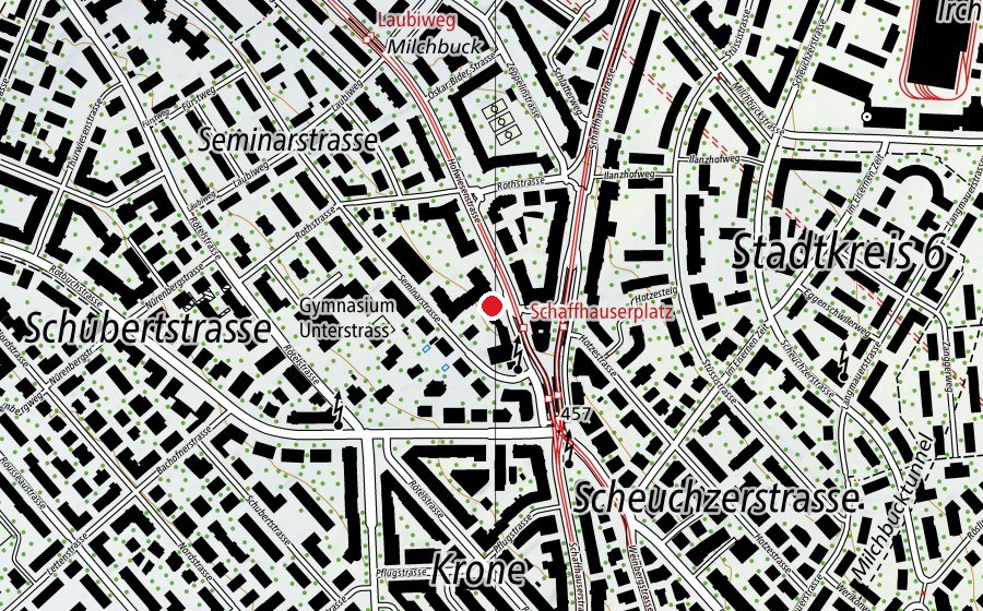 Mappa con la posizione di Kinderhort Hofwiesenstrasse - Mittag (Asilo nido)