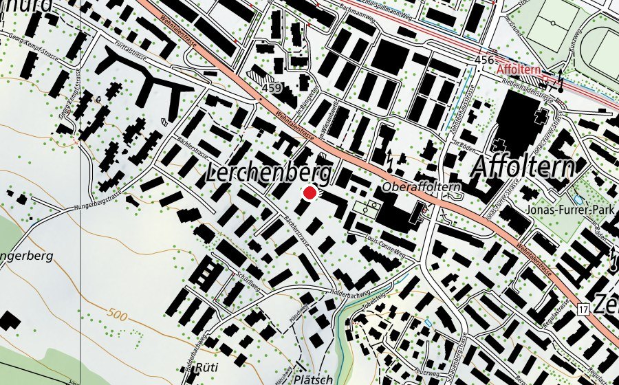 Carte indiquant l’emplacement de Kinderhort Hornbach 1, 3, 6 (Crèche)