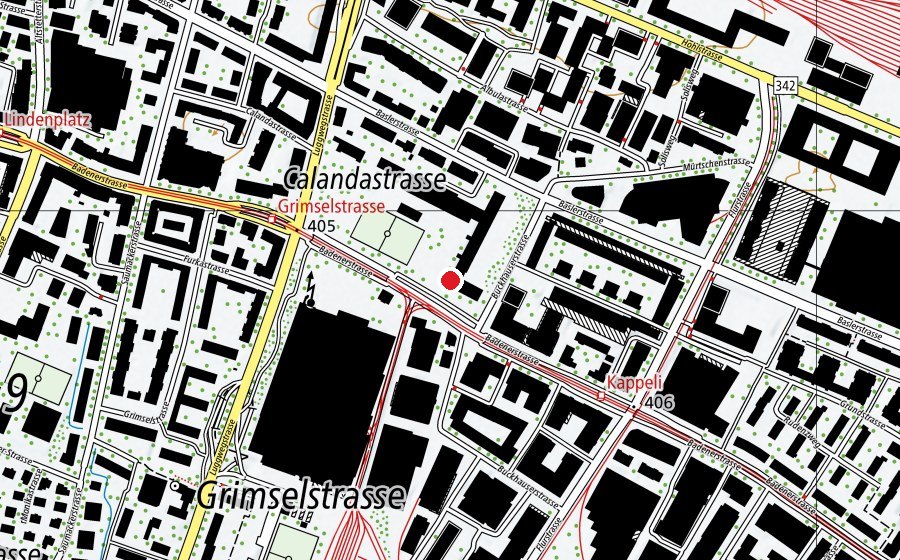 Carte indiquant l’emplacement de Kinderhort Kappeli 4 (Crèche)