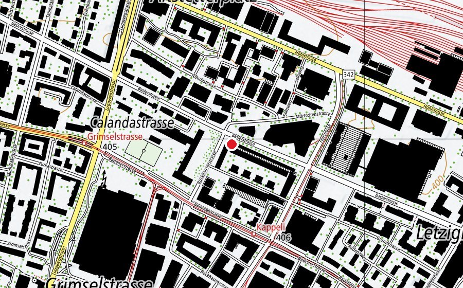 Carte indiquant l’emplacement de Kinderhort Kappeli 5 (Crèche)