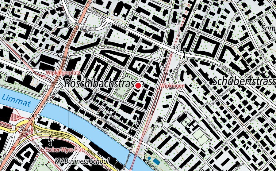 Map showing the location of Kinderhort Landenberg - Morgen-Mittag-Abend (Childcare)